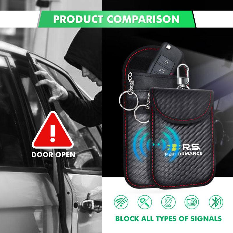 Car Keychain Case Zipper Carbon Fiber Key Protector Cover For Renault RS Sport Megane 3 4 2 Clio 5 Sandero Logan AA16