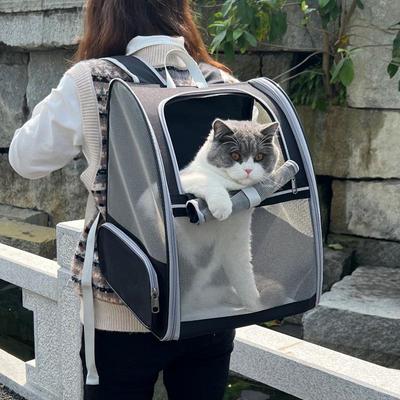 Портативный двухплечевой дышащий рюкзак для кошек - складной, модный, большой емкости для путешествий с домашними животными