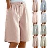 Women's Casual Comfortable Striped Button Pocket Summer Shorts