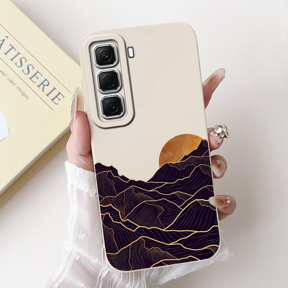 Для Infinix Hot 50 50i 4G X6882 X6531 Чехол Жидкий Силикон Мягкий ТПУ Задняя Крышка Hot50 Hot50i Телефон Funda Готический Черный Ночной Чехол