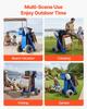 Beach Cart with Large Wheels for Sand, 75 kg Load Capacity, Heavy Duty Folding Beach Wagon with 320 mm Balloon Wheels, Insulated Cooler Bag, Umbrella