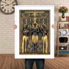 Black Golden Ancient Egyptian Art Prints 3D Posters Pharaoh And His Maidens Canvas Wall Painting For Room Decorative Pictures (with Frame)