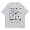 Men's Schrodinger Cat Quantum mechanics creative print 100% pure cotton short-sleeved T-shirt Street casual top
