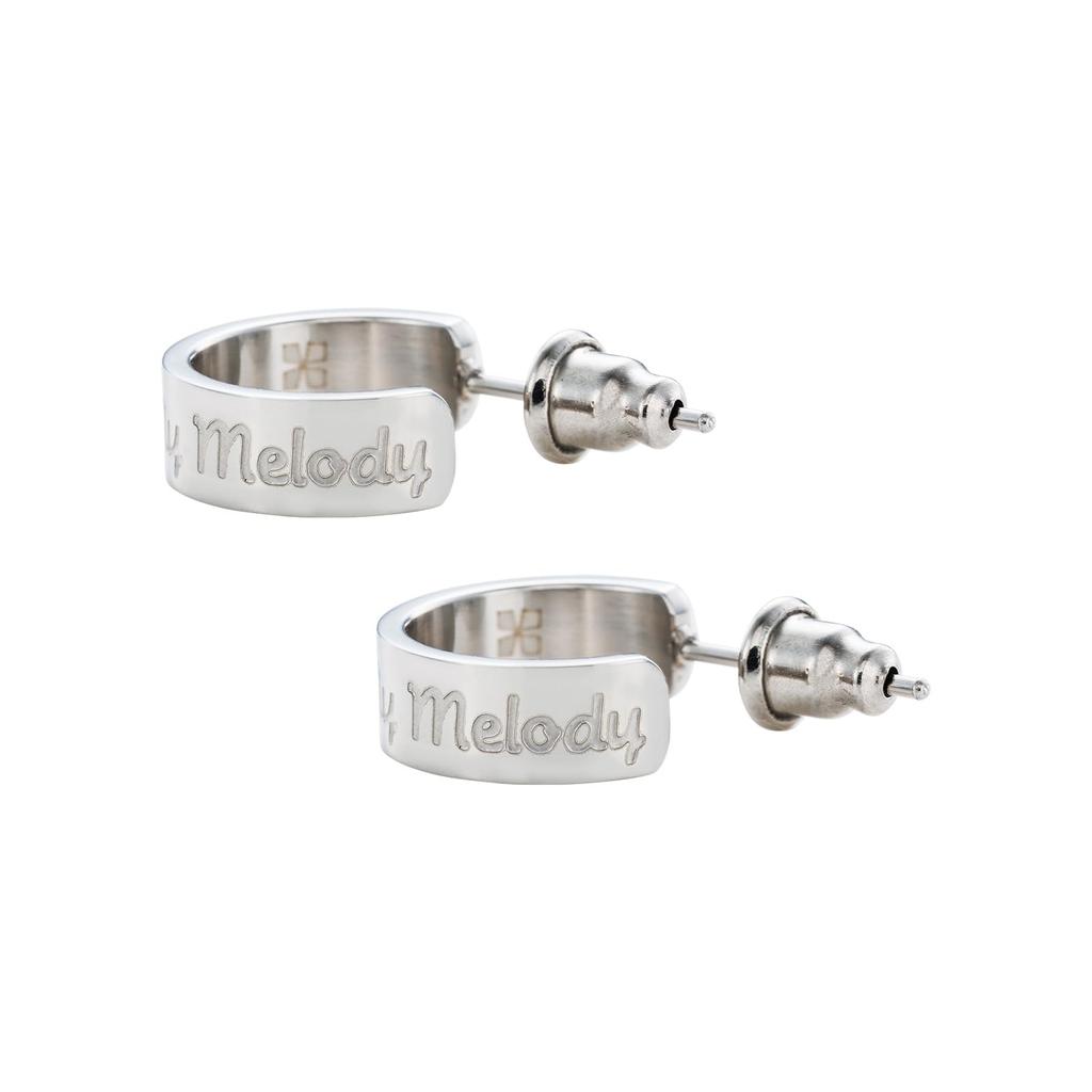 Серьги из нержавеющей стали My Melody Sanrio Characters полукольца обе [Белый клевер] (2 шт/для ушей) SAST-P006SV