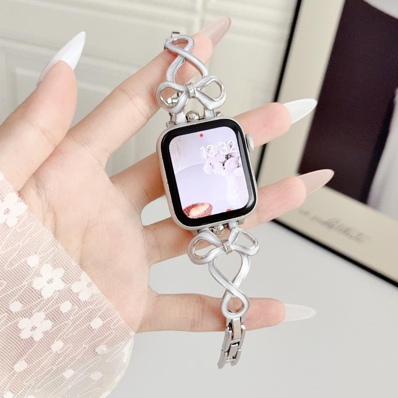Совместимый ремешок для Huawei GT6, Xiaomi 9 Pro и Apple iWatch 9876SE: Стиль цепочки-банта с капающим маслом