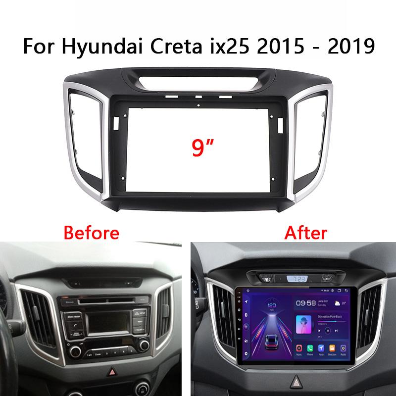 Автомобильная радиостанция для Hyundai Creta IX25 2015 2016 2017 2018 2019 Установка автомобильного стереофонического головного устройства Комплект рамки приборной панели