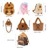 Plush Capybara Backpack Cute Cartoon Animal Stuffed Dolls Shoulder Bag for Students Teens School Bag Crossbody Handbag