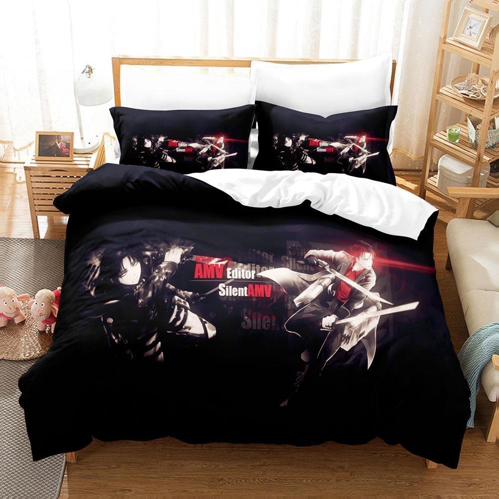 New Attack On Titan Bedding Set Single Twin Full Queen King Size Bed Set Adult Kid Bedroom Duvet Cover Sets Anime Bed Sheet Set