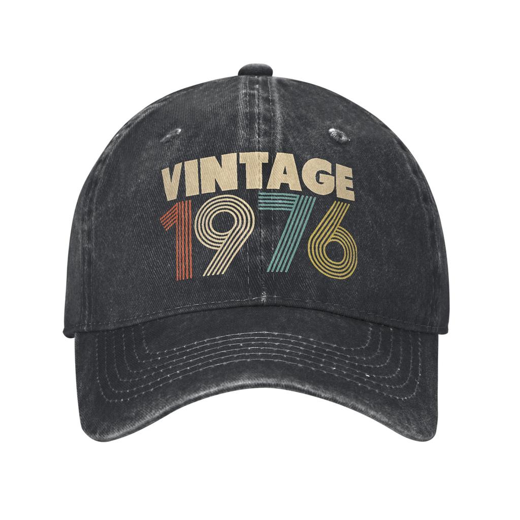 Vintage Born In 1976 aged 50 Trucker Hat Outfit For Unisex Baseball Caps 50 birthday Retro Wear Sun Caps Adjustable
