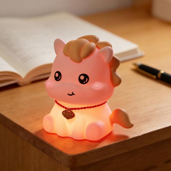 Ночник Мультяшный Хайлендская корова Лошадь Гиппопотам Дизайн Силиконовый Животный Светильник Детский Диммируемый Сенсорное управление Мягкое свечение Ночник