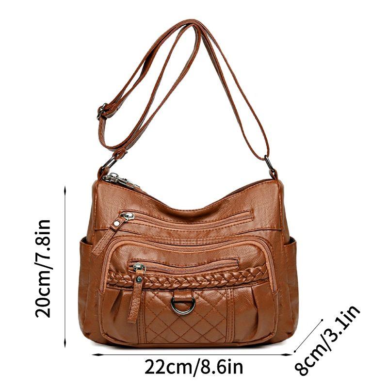 Leather Armpit Bags For Women Shoulder Crossbody Bag Ladies Vintage Underarm Handbags Suitable For Mothers Mom To Use