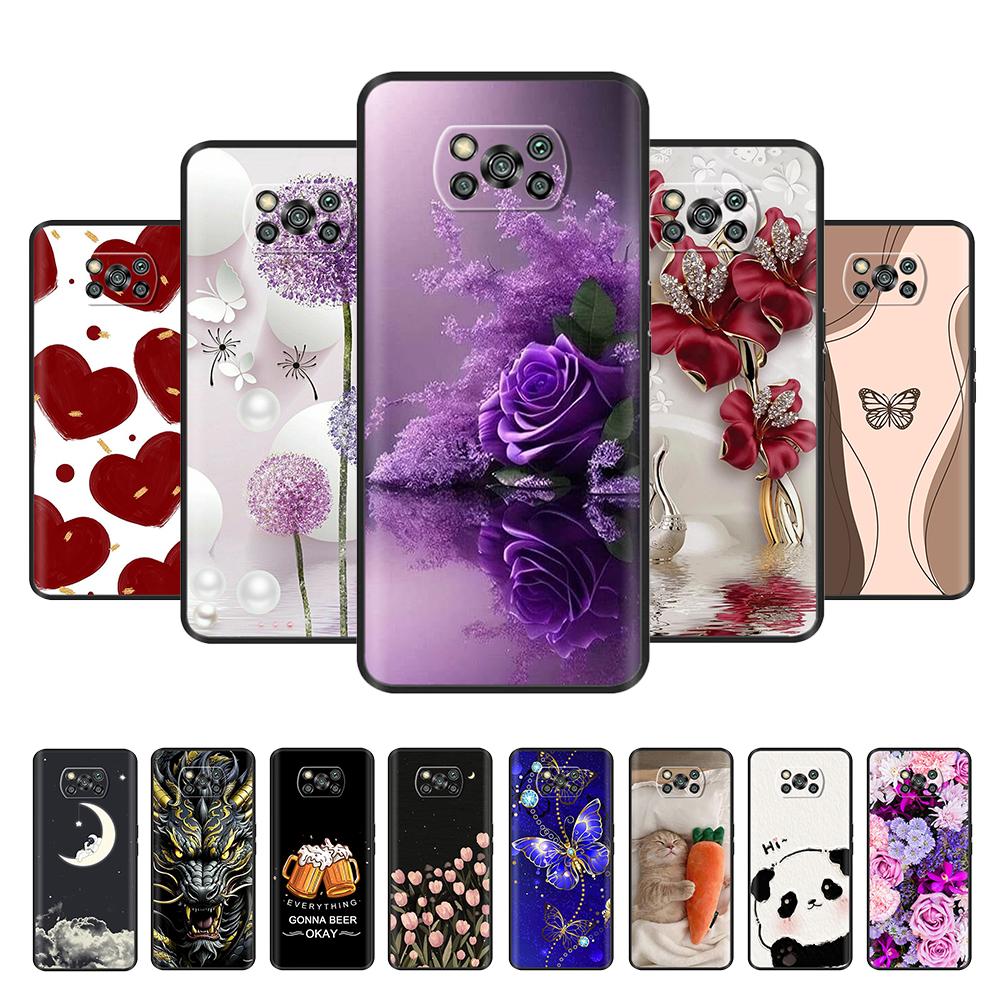 Для чехла Poco X3 Pro Чехол с бабочкой и сердцем из мягкого жидкого силикона Полная защита Чехлы для Xiaomi Poco X3 NFC Чехол для Poco X3 PocoX3