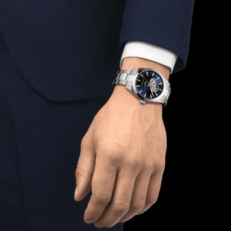 Tissot Коллекция Windy Автоматический механический механизм Водонепроницаемость 100 м Мужские часы Часы 40 мм Синий циферблат T127.407.11.041.01