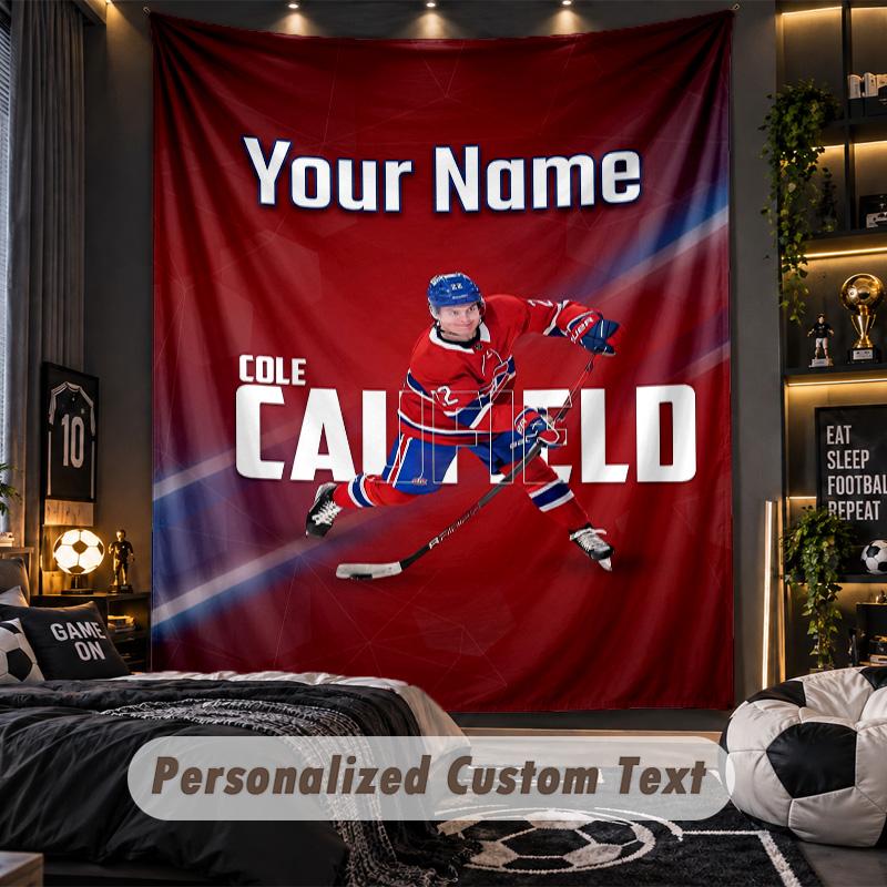 TapestryMontreal Canadiens Custom Name Text Personalized Wall Hanging Tapestry Home Wall Decor