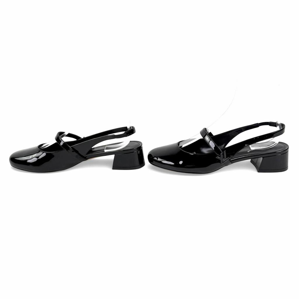 Отличные туфли-лодочки LOUIS VUITTON Romy Slingback Pump черный эмаль Женские 37.5 Б/у