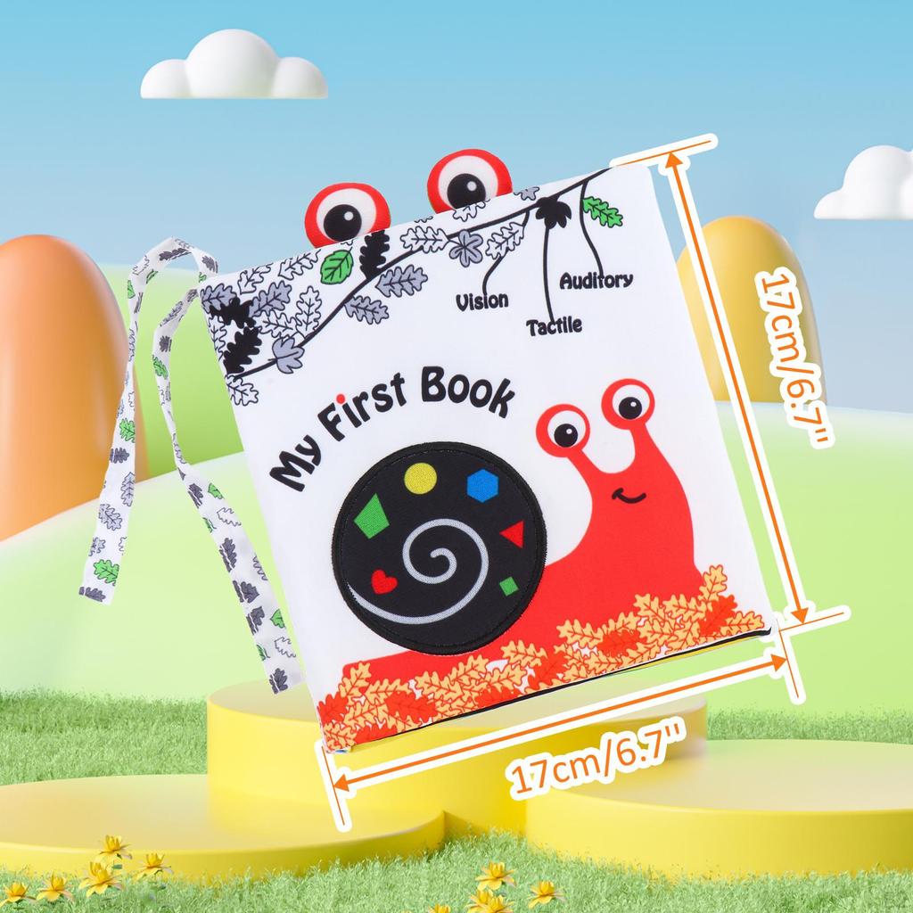 Baby Cloth Book, Soft Sensory Book High Contrast Books Preschool Learning Toys Activity