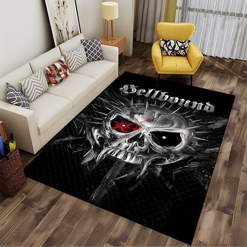 Hellbound Skull Design Carpet suitable as a non-slip mat for the living room or bedroom sofa