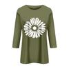 Женская мода повседневный принтованный топ с семью рукавами и круглым вырезом