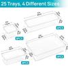 25 шт. ящик для хранения прозрачный пластиковый ящик органайзер набор 4-размерный универсальный ящик для туалетного столика в ванной органайзер лотки контейнеры для хранения косметики