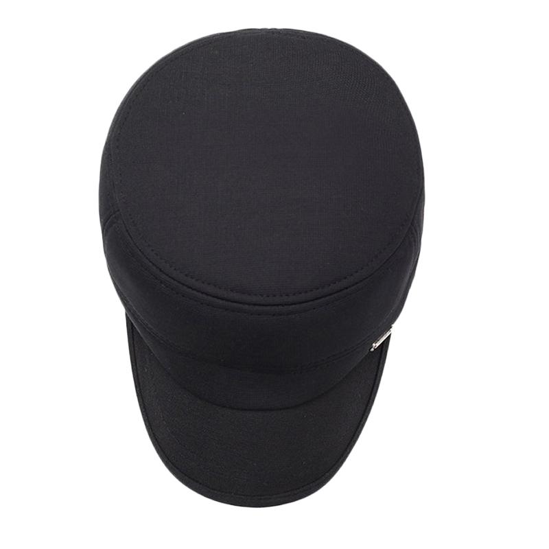 Теплая бархатная шапка для мужчин среднего возраста, осенне-зимняя плоская шапка, утепленная, толстая, для улицы