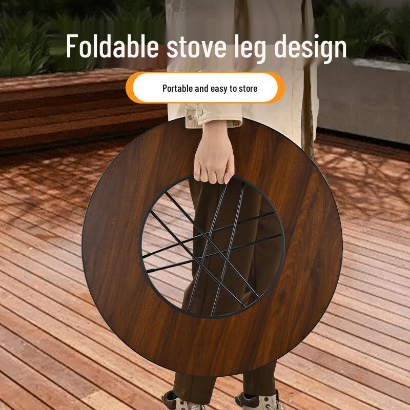Outdoor Foldable BBQ Grill & Fire Pit Table