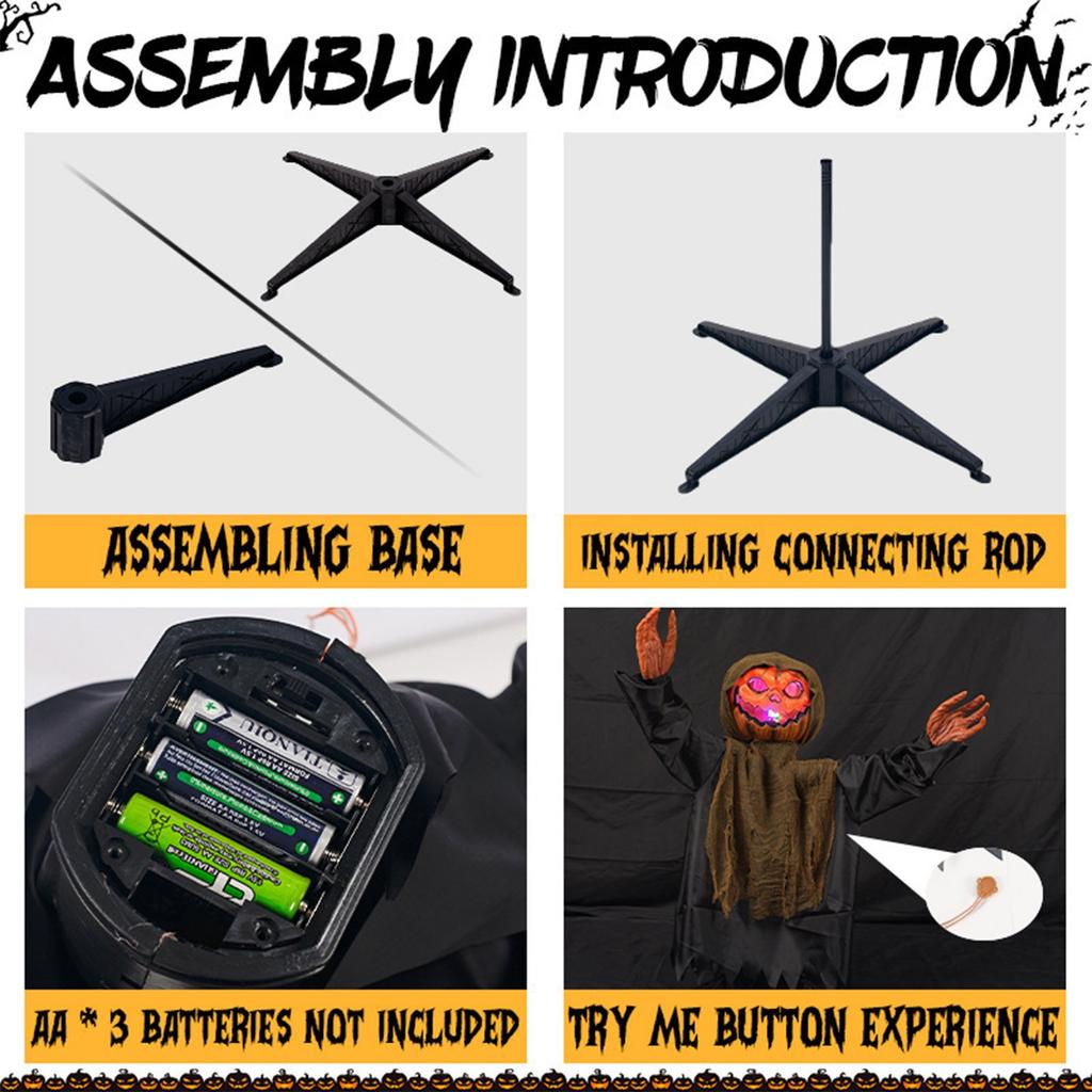 Halloween Standing Swing Pumpkin , Electric , Glowing And Sound-emitting, Terrifying Decorative Prop Garden