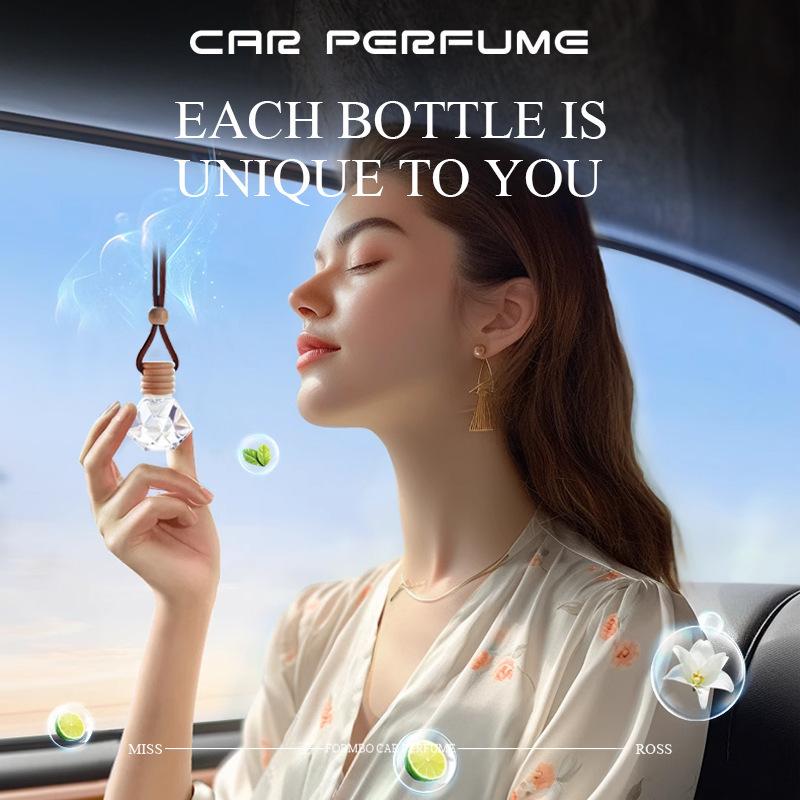 Car Air Hanging Fragrance Oil Diffuser Car Air Freshener Odor Eliminator Long Lasting Aromatherapy Car Decoration 8ml