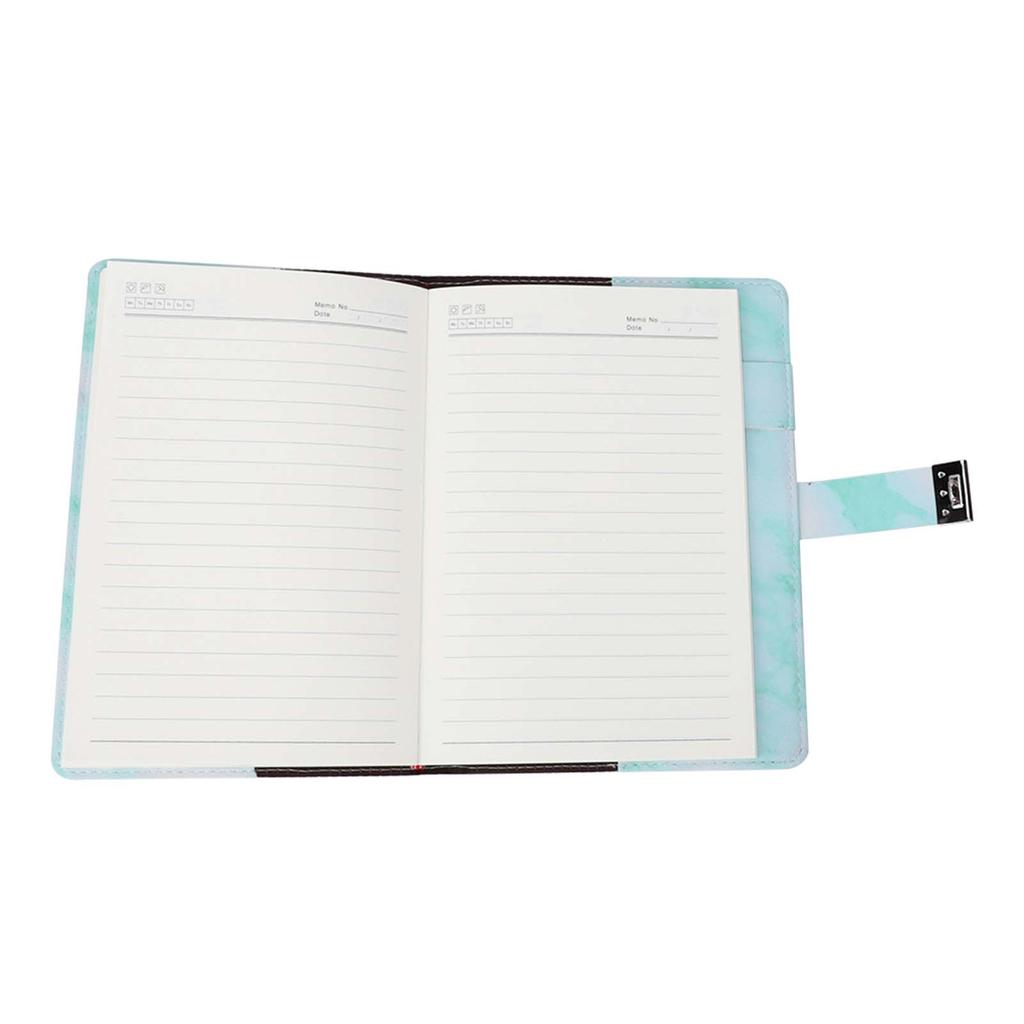 A5 Note Book PU Leather Cover Password Lock Notepad Diary Book Office School Supplies