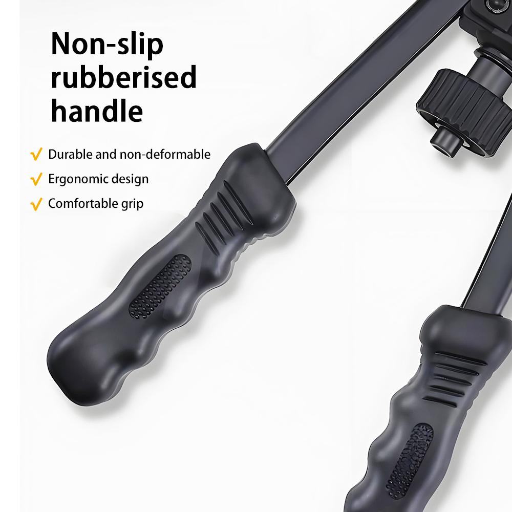 Rivet Gun 13" Hand Rivet Gun with M3-M12 Rivets Set - Double Handle Rivet Gun for Blind Rivet, Aluminum Rivet, Steel Rivet