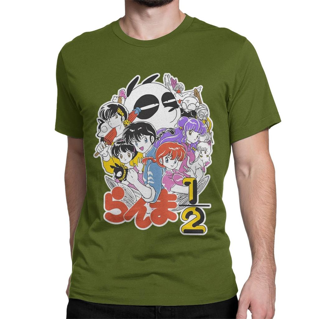 Japanese Comedy Anime T-Shirt Men Women Ranma 1/2 Funny 100% Cotton Tees Crewneck Short Sleeve T Shirts Plus Size Clothes