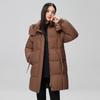 Thickened Warm Mid-length Down Cotton Jacket Women's Winter New Casual Hooded Foreign Loose Cotton Jacket