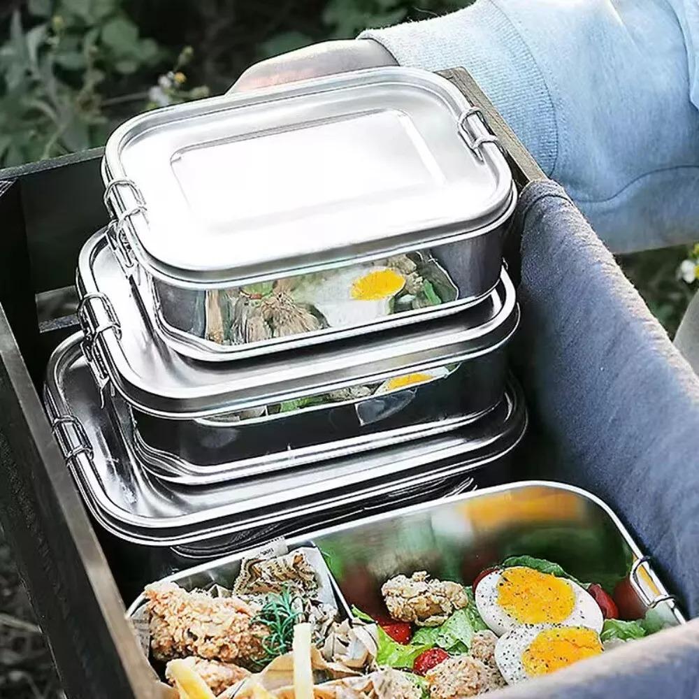 Коробка для ланча Bento Box из нержавеющей стали, контейнер для хранения продуктов с уплотнительной полосой