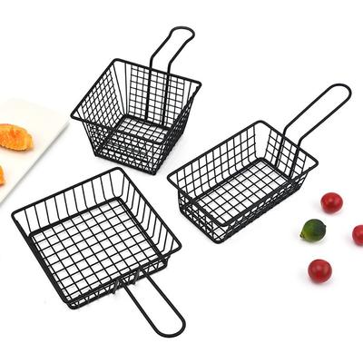 1 шт. с ручкой Корзина для фритюрницы Контейнер для хранения продуктов Сетчатый поддон для жарки Домашний инструмент для барбекю Кухонный инструмент Держатель для картофеля фри
