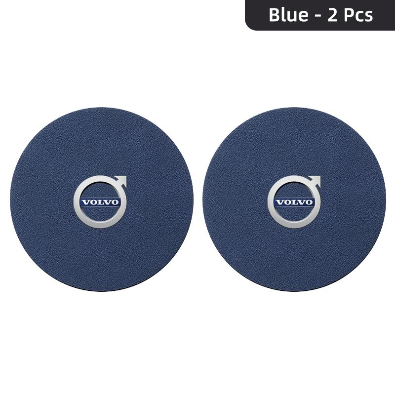 2pcs Suede Car Coaster Water Cup Drink Holder Mat Anti-Slip Pad For Volvo S40 S60 S90 XC40 XC60 XC90 V40 V50 V60 V90 C30 C70 S80