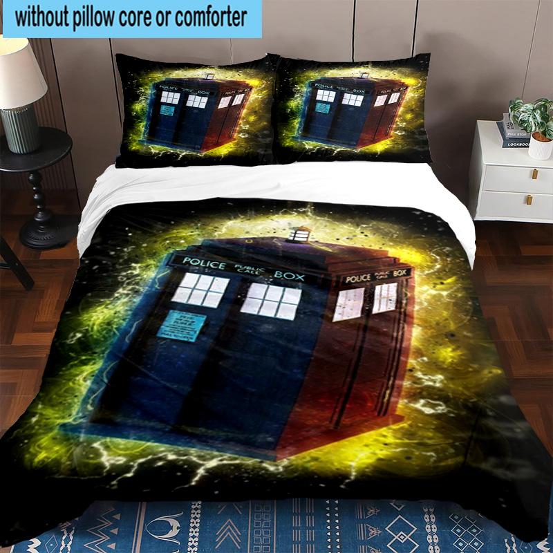 3PCS telephone booth 3pcs Bedding,Including 3PCS Duvet Cover And 2pcs Pillowcases Perfect for Christmas,Ideal for Bedroom, Dormitory