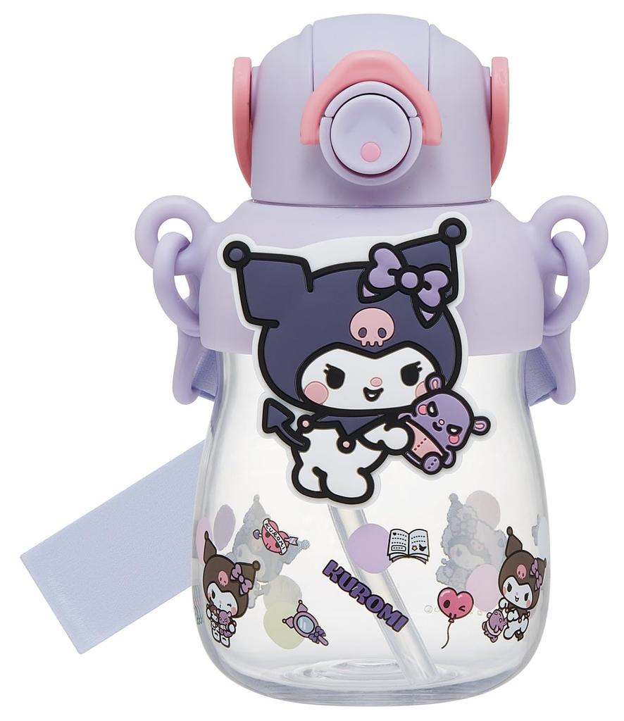 Скейтбордист Резиновый Талисман Защелка для Соломинки Наплечный Sanrio Любовь Каждая Бутылка, 650 мл, Открытие Одним Нажатием, Функция, Ручка, Ремешок, Куроми, День, PRMC7ST-A