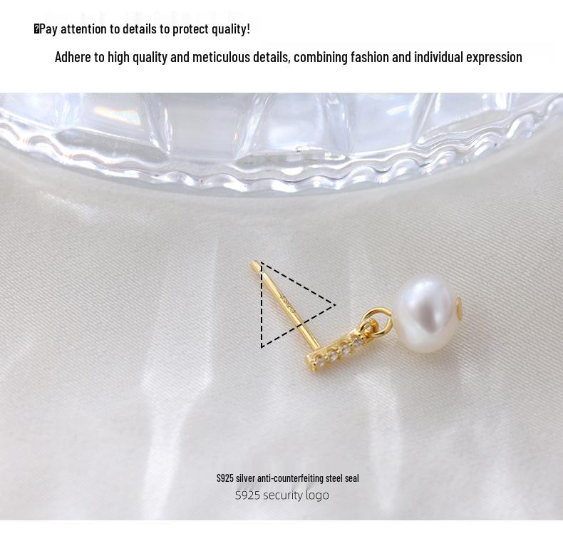 Серьги-пусеты Banyan Tree из серебра 925 пробы с натуральным жемчугом и бриллиантами для женщин - Изящные, Универсальные, Короткие.