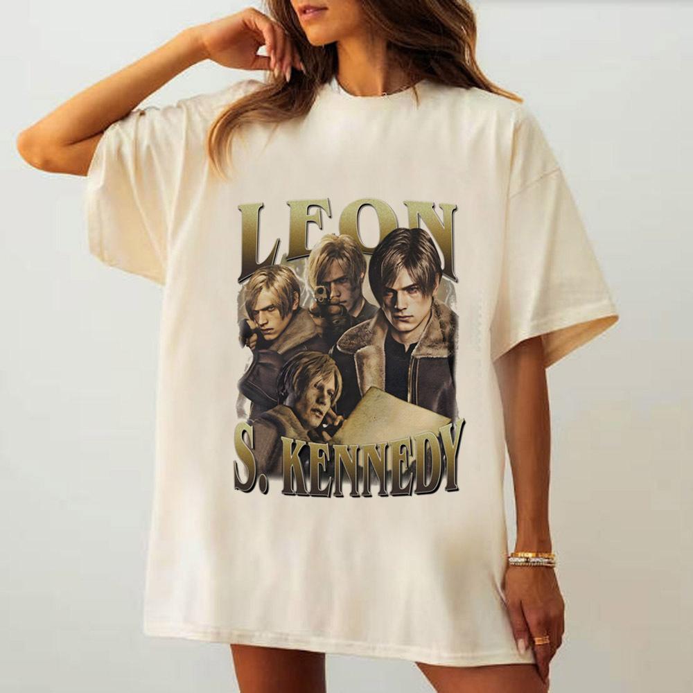 Leon Kennedy t shirt girl Digital Gothic Trendy aesthetic Comfortable anime t shirt kawaii Women hip hop Psychedelic