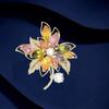 High-End Colorful Flower Brooch Women'S High-End Zircon Corsage Versatile Suit Coat Pin Accessories