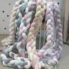 Soft Plush Cot Bumper Breathable Braided Pillow Decorative Crib Protector  Nursery Room