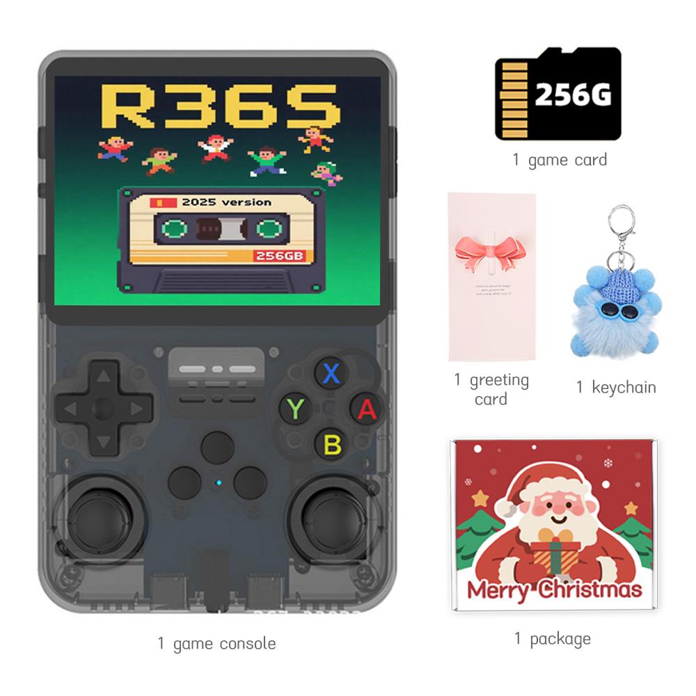 256 ГБ R36S Ретро портативная игровая консоль Система Linux 3,5-дюймовый IPS-экран Портативный портативный видеоплеер для рождественского подарка