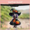 Car Interior Decor Acrylic Cute Witch Mirror Pendant Christmas Tree Ornament