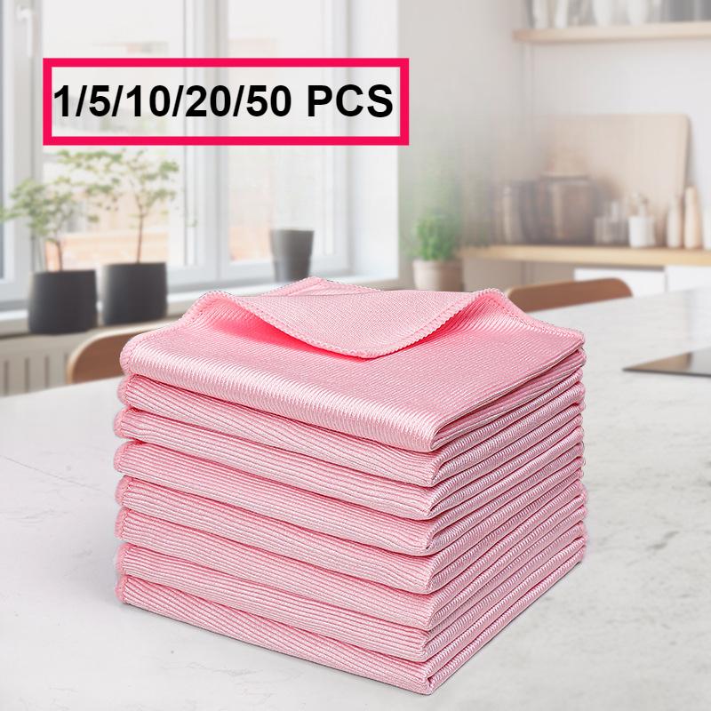 1/5/10 шт. Ультратонкая волокнистая салфетка для чистки стекла, столовых приборов, ножей и вилок, полировка, удаление пятен от воды, многофункциональная салфетка