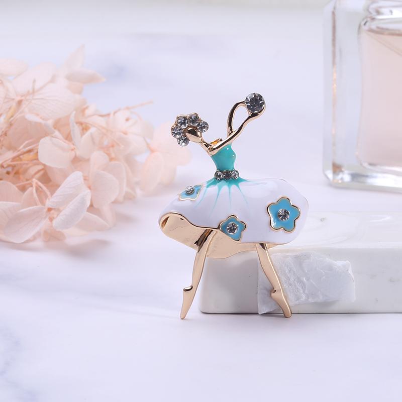 Модная милая изысканная балетная брошь для подружки с кристаллами и стразами, стеклянные броши, булавка для женщин, аксессуар для свадебного платья