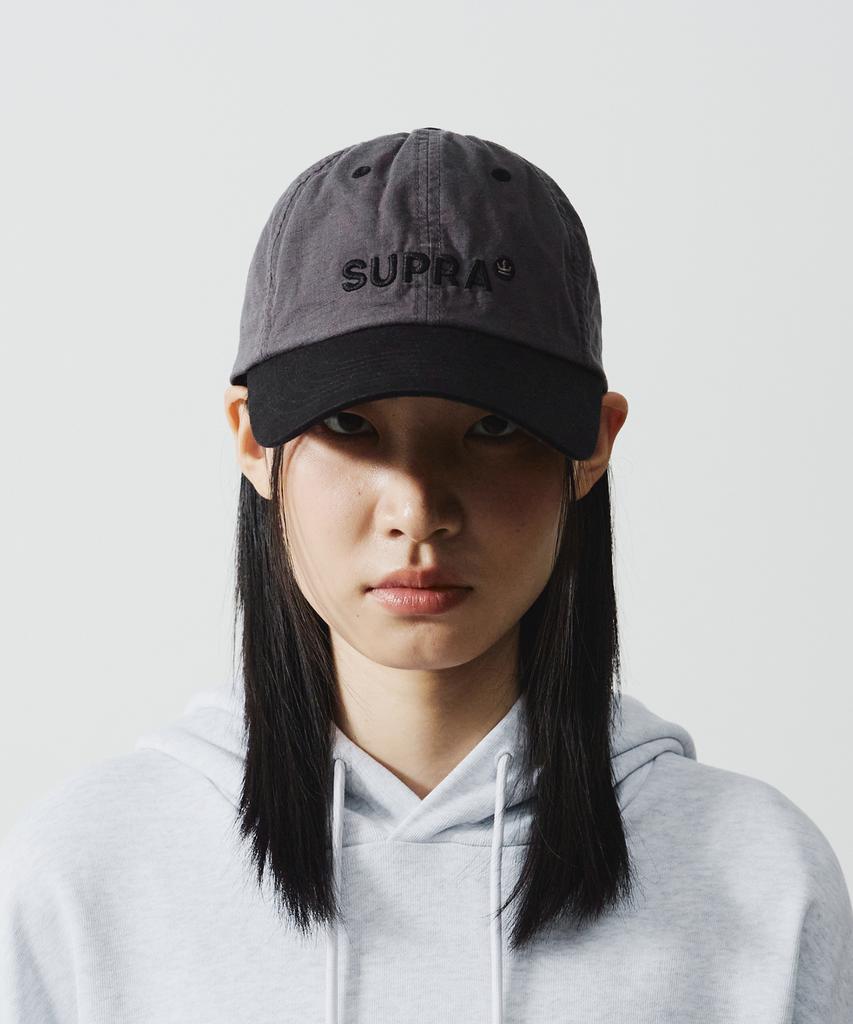 Кепка SUPRA с логотипом Crown, цветные вставки, без структуры (Серый)