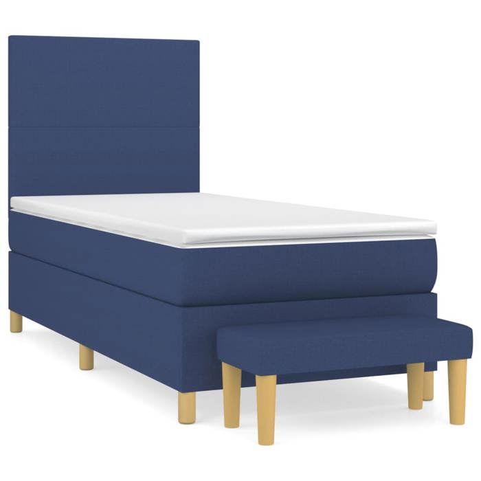 Maison Exclusive - Sommier à lattes de lit avec matelas Bleu 100x200 cm Tissu