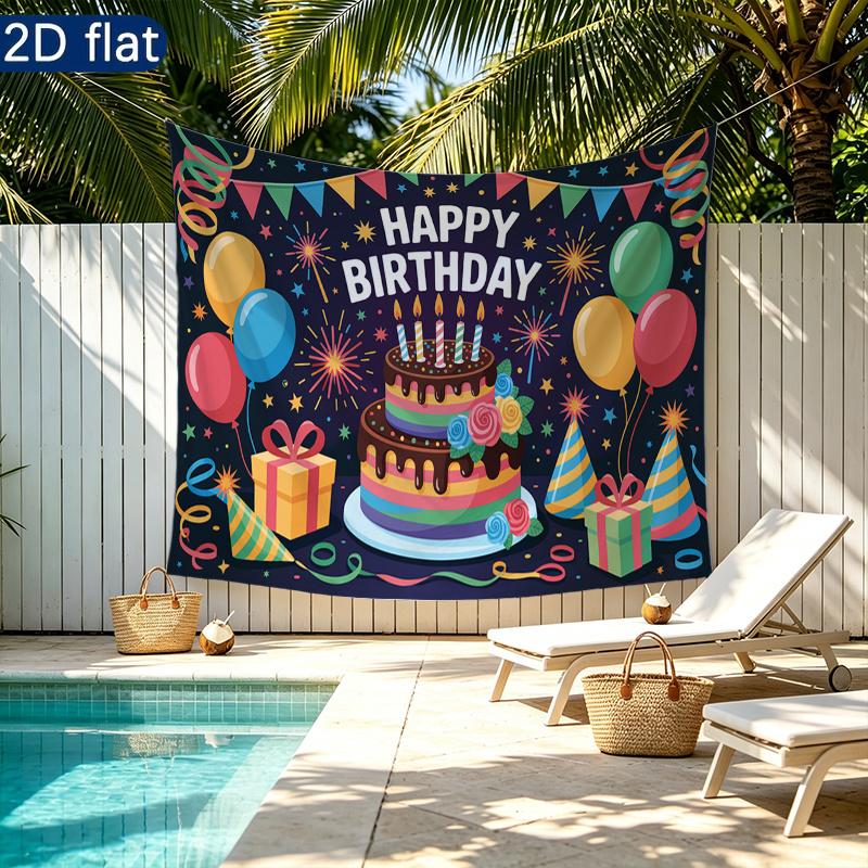 1pc 2D Flat Birthday Backdrop - Photo Booth Props