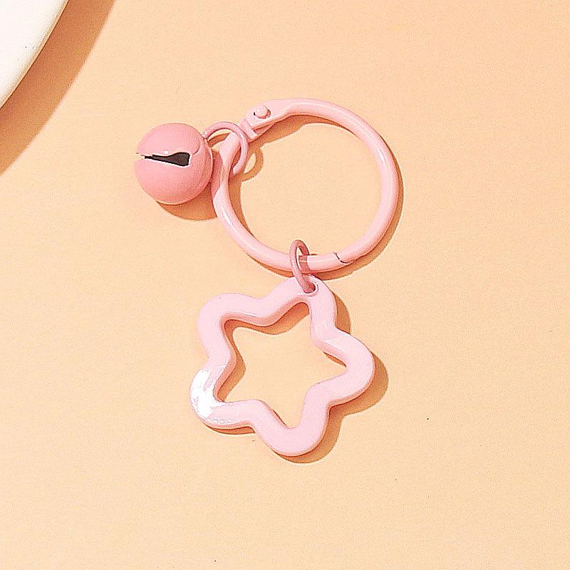2 шт. корейской версии Ins Small Fresh Color Small Star Bell Keychain Candy Color Keyring Cuestionary Keychain Cuestionary Keychain Accessories