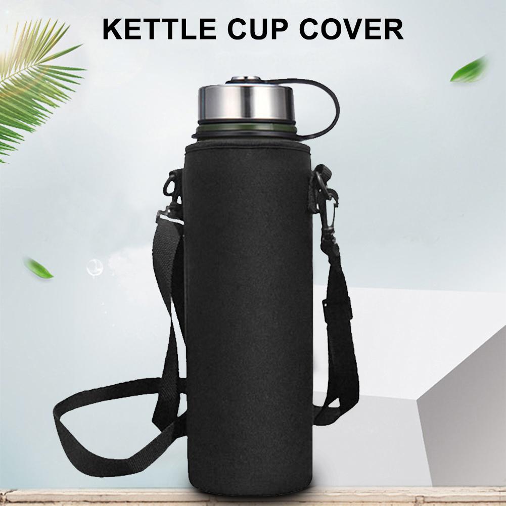 610-1500 ML Water Bottle Cover Bag Pouch Strap Neoprene Water Pouch Holder Shoulder Strap Black Bottle Carrier Insulated Bag