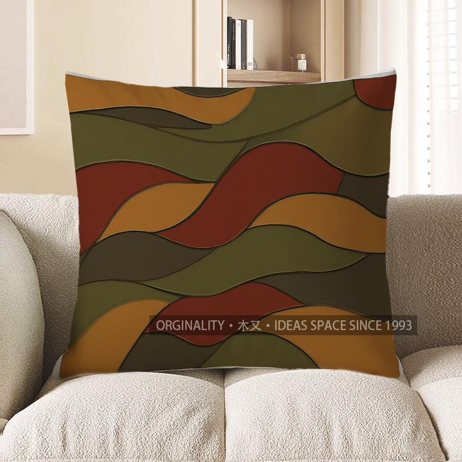 Декор для дома Абстрактный волнистый узор Геометрический узор Наволочка Наволочка для подушки Подходит для дивана Спальни Автомобиля
